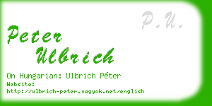 peter ulbrich business card